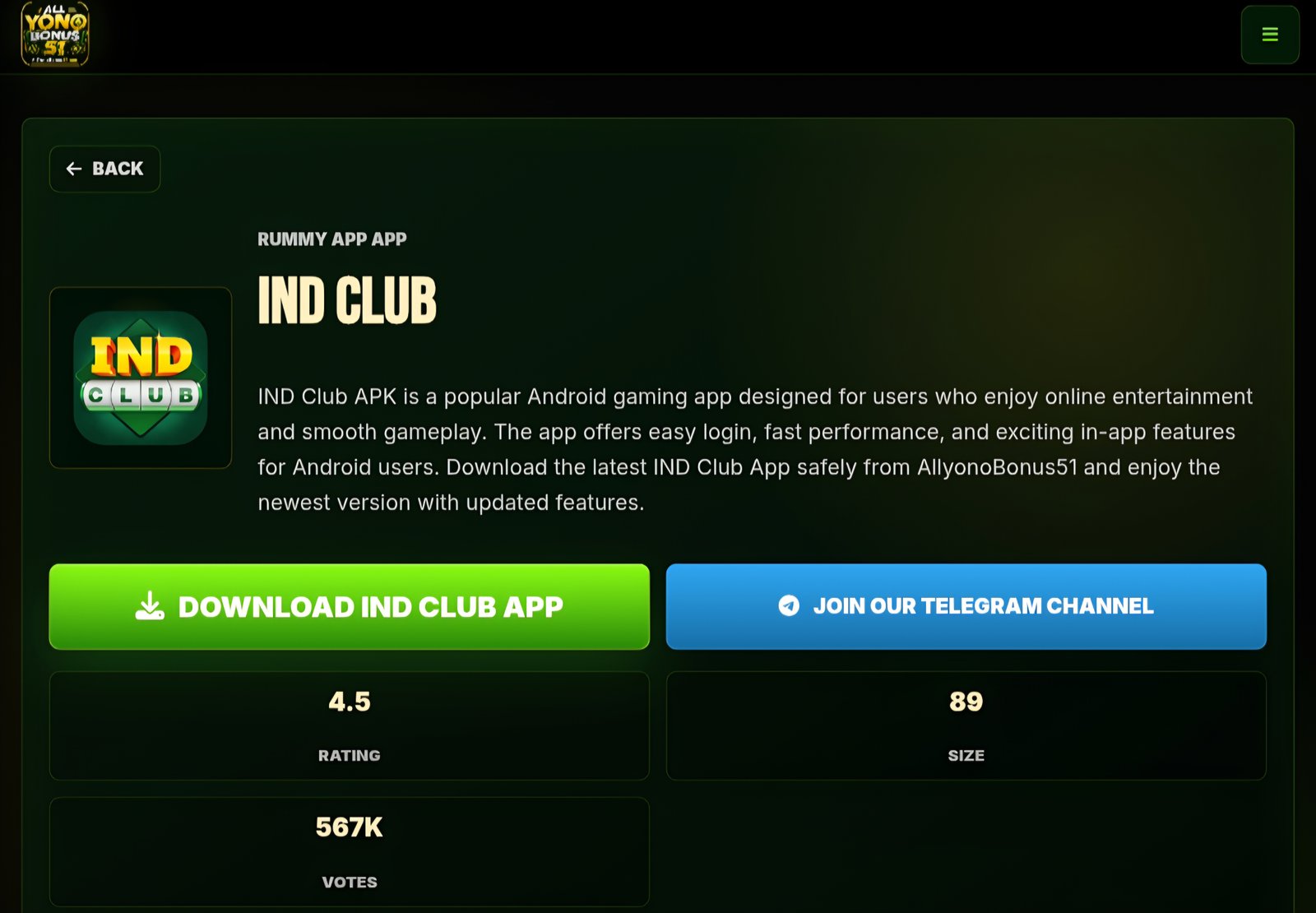 Ind Club - Best Bonus App